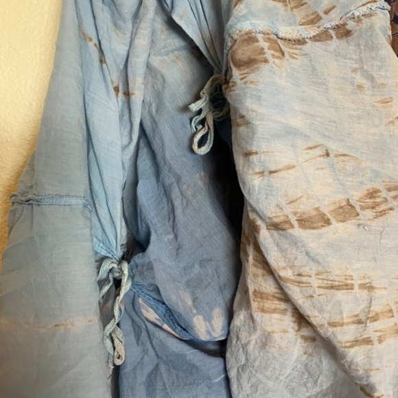 Cotton Boho Skirt Blue Batik Tie Dye Size Large - Picture 5 of 9